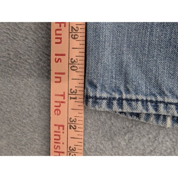 US Polo Assn Jeans Mens Size 34x32 Blue Distressed Relaxed Bootcut Whiskers - Picture 7 of 13